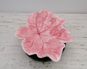 Portugesische Porzellan Baumblatt, Kleines Baumblatt, Ideen Geschenk, portugiesisches Geschirr, Geschenke aus Portugal, Dekoratives Baumblatt, rosa Dekor