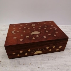 Wooden Playing Box, Handmade Box, Rectangular Box, Brown Wood Trinket  Box,  House Decor