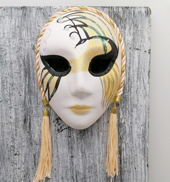Vintage Theatrical Plaster Mask Vintage Small Ceramic Mask Etsy