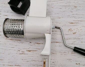 Antique Universal Manual Juicer, Vintage Metal Multipurpose White Juice Squeezer, Vintage Kitchenware