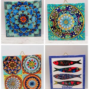 Portuguese Ceramic Tile, Portuguese Tile, Portuguese Blue Flower Decor Tile,  Blue Volume Flower Tile Wall Decor from Portugal