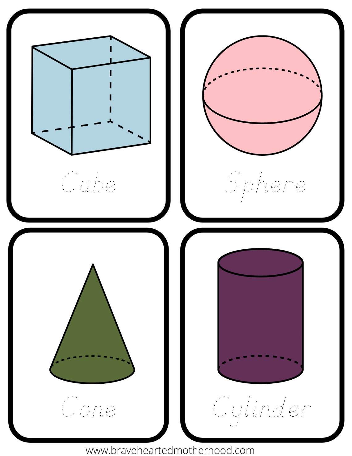 Geometry Flash Cards For Early Learning Etsy