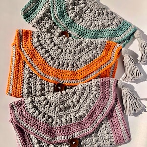Gehäkelte Clutch Tasche für Frauen, Tasche Boho Style, Schminktasche, Muttertagsgeschenk.