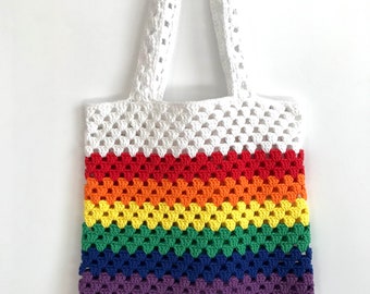 Borsa all&#39;uncinetto per la spesa, regalo di San Valentino gay, gadget dell&#39;orgoglio, regalo di compleanno.