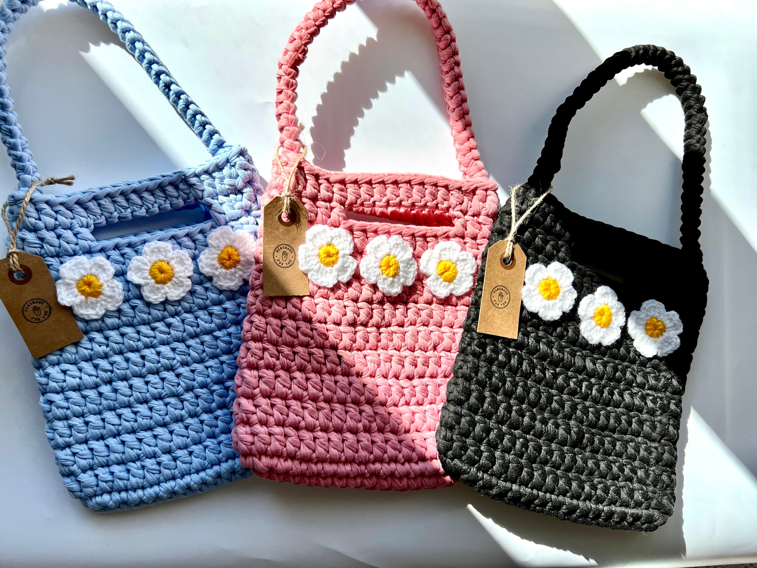 ショルダーバッグ・ポシェット TYPESERVICE Handmade Fringe Knitted Mini Bag Gray Crochet Bag Pattern / Small Tote Bag - Etsy