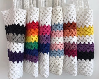 Crochet Tote Bag, Gay Valentine Gift, Pride Merch, Birthday Gift.