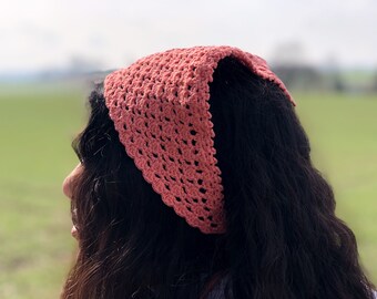 Crochet Bandana, Cottagecore Bandana, Boho Style Bandana.