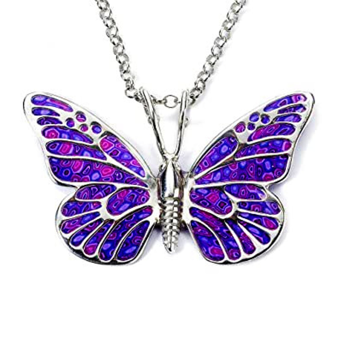 925 Sterling Silver Large Butterfly Necklace for Women Etsy
