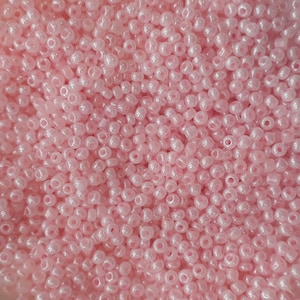 30g Pink Lustre Glass Seed Beads Size 11/0 Beads - 2.1mm Rocailles - For Jewellery Making and Craft
