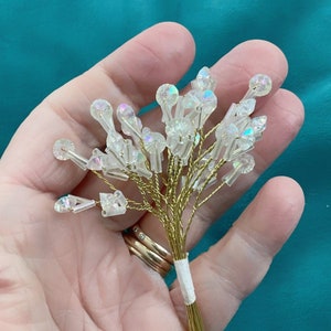 12 Rainbow AB Bead Sprays: Floral Wedding Cake Tiara Supplies