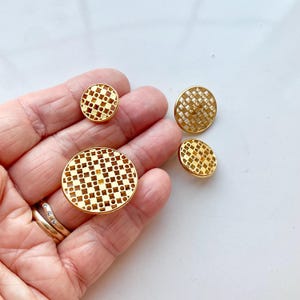 Vintage German Checked Buttons, 16 - 22mm: For Jewellery Making, Sewing, and Crafts