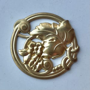Vintage Raw Brass Ivy Leaf Flower Embellishment - USA Made