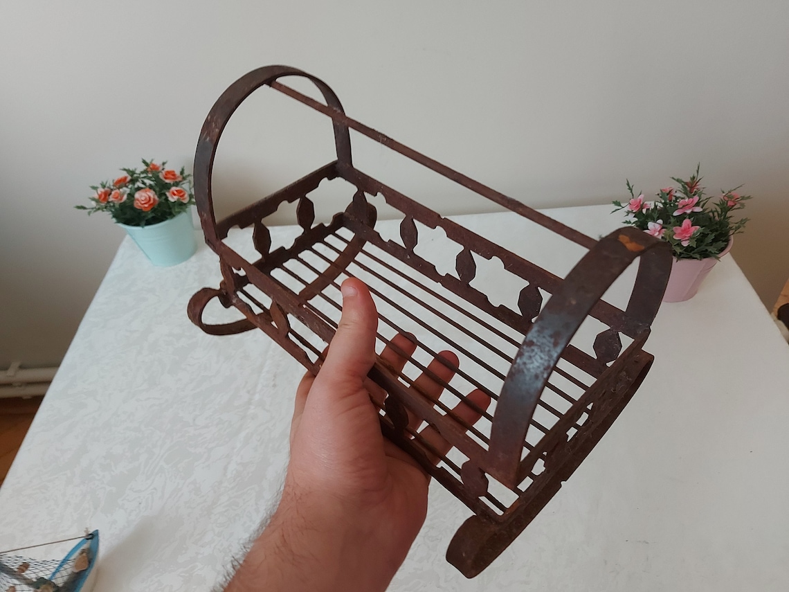 Antique Cradle Wrought iron Baby Cot Vintage Baby Toy Crib Etsy