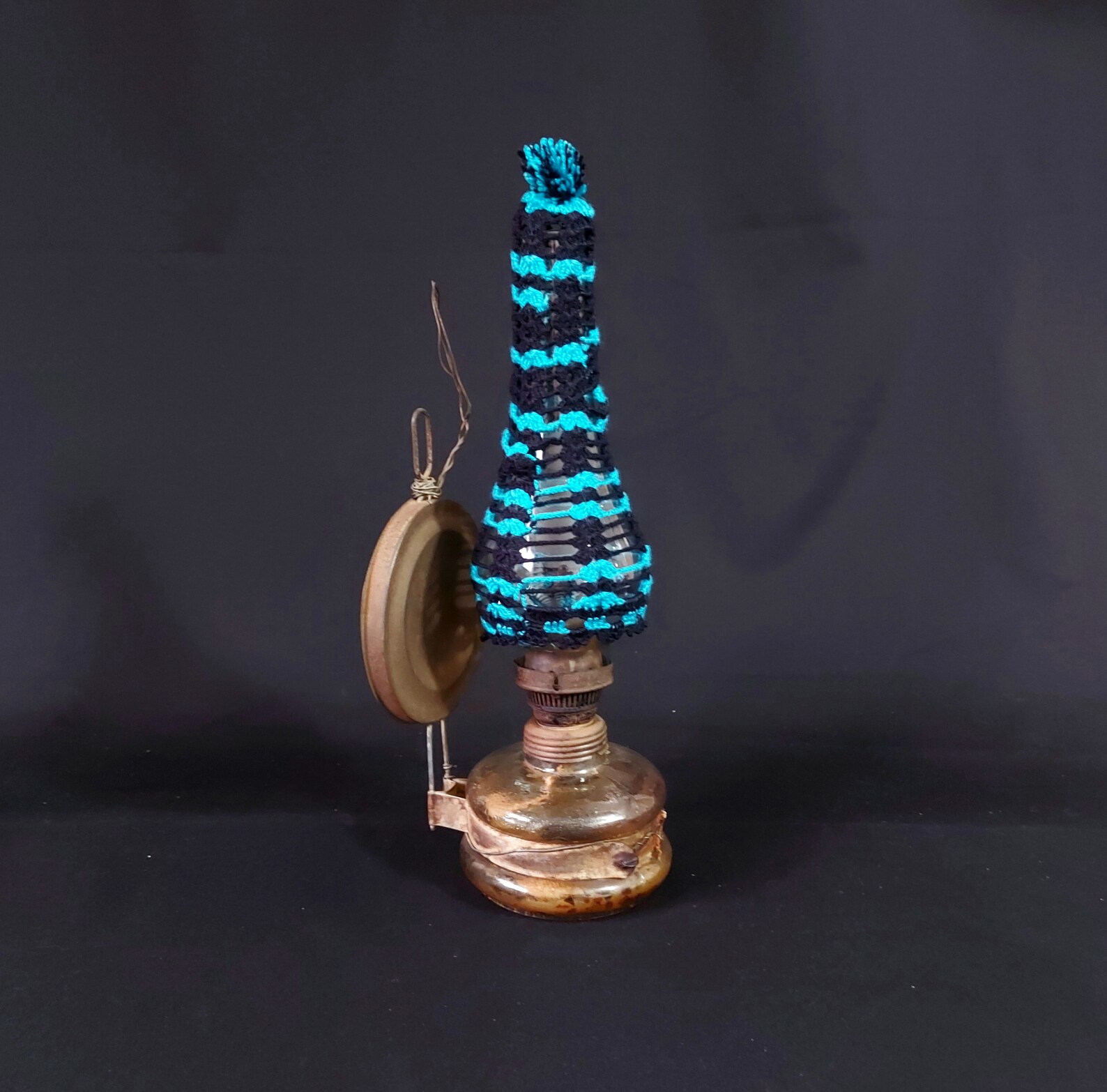 Vintage Hand Knitted Oil Lamp Cover Chimney Glass Cloth Etsy