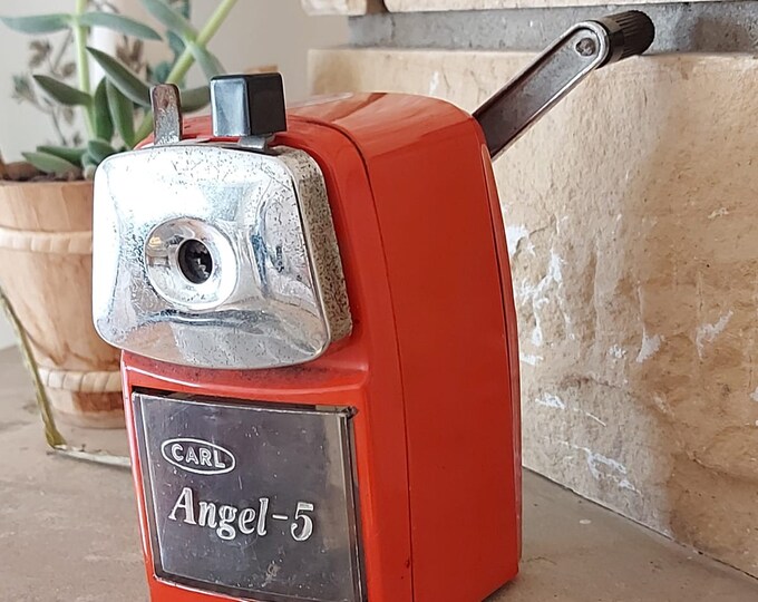 Vintage Automatic Pencil Sharpener Orange Retro Sharpener Etsy
