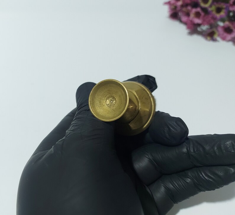 Vintage Brass Kohl Bottle Gold Tone Filigree Stopper Eye Etsy