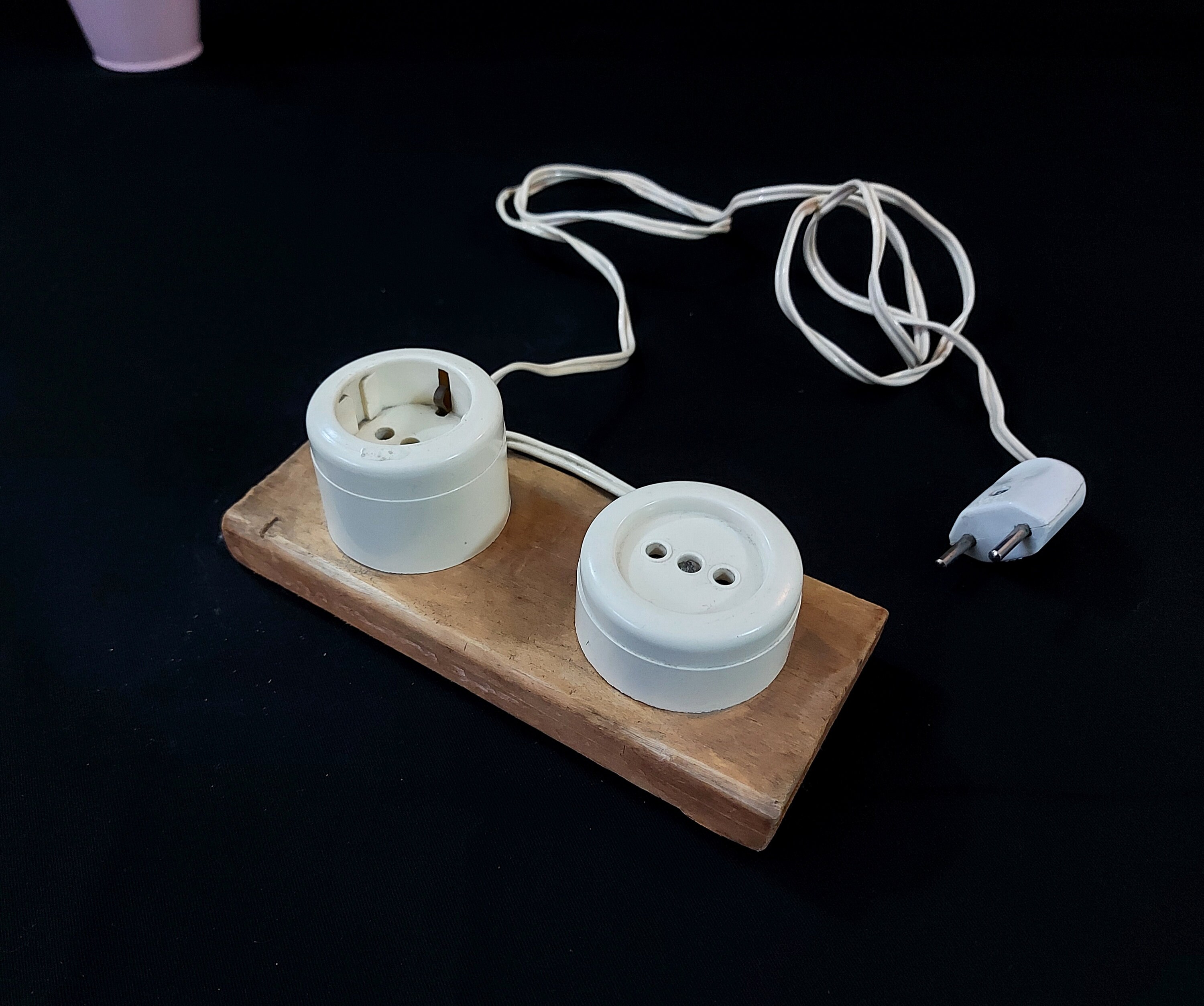 Vintage Electrical Socket on Wood 2 Old Power Socket Etsy