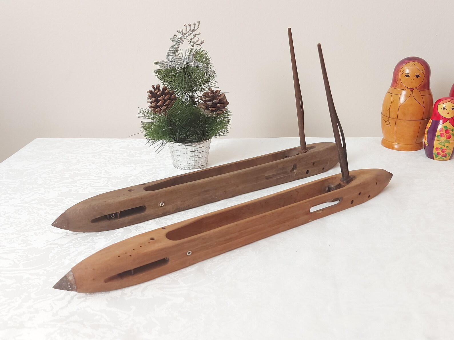 Antique Handmade Wooden Loom Shuttle for weaving Fly Shuttle Etsy