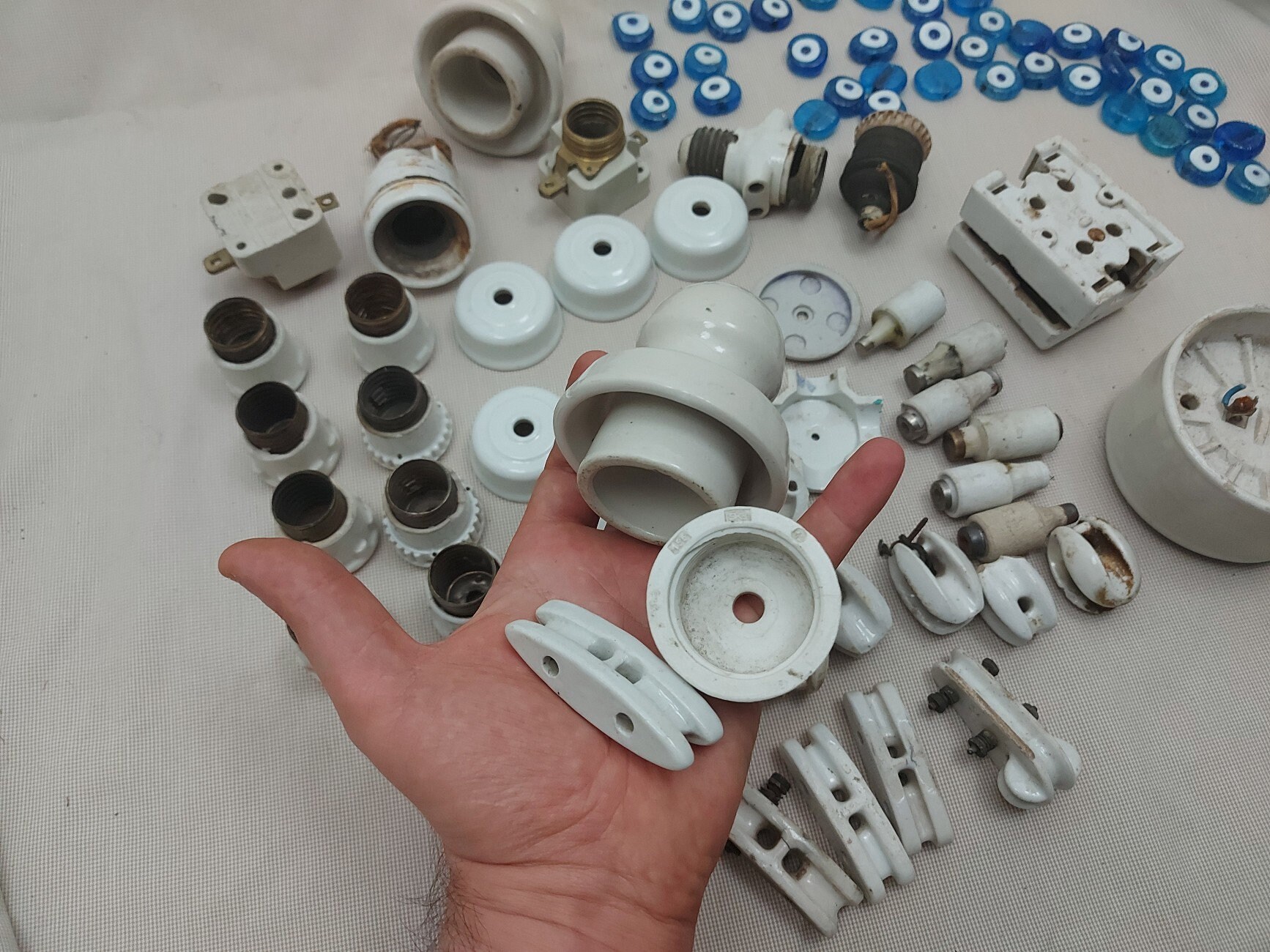 Vintage Porcelain Electric Insulators LOT Electrical White Etsy
