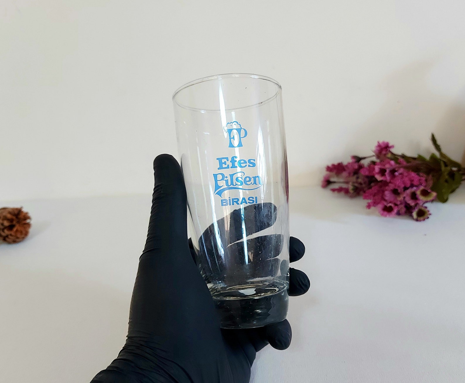 Vintage Efes Beer Glass Turkish Efes Old Logo Tall Beer Glass Etsy
