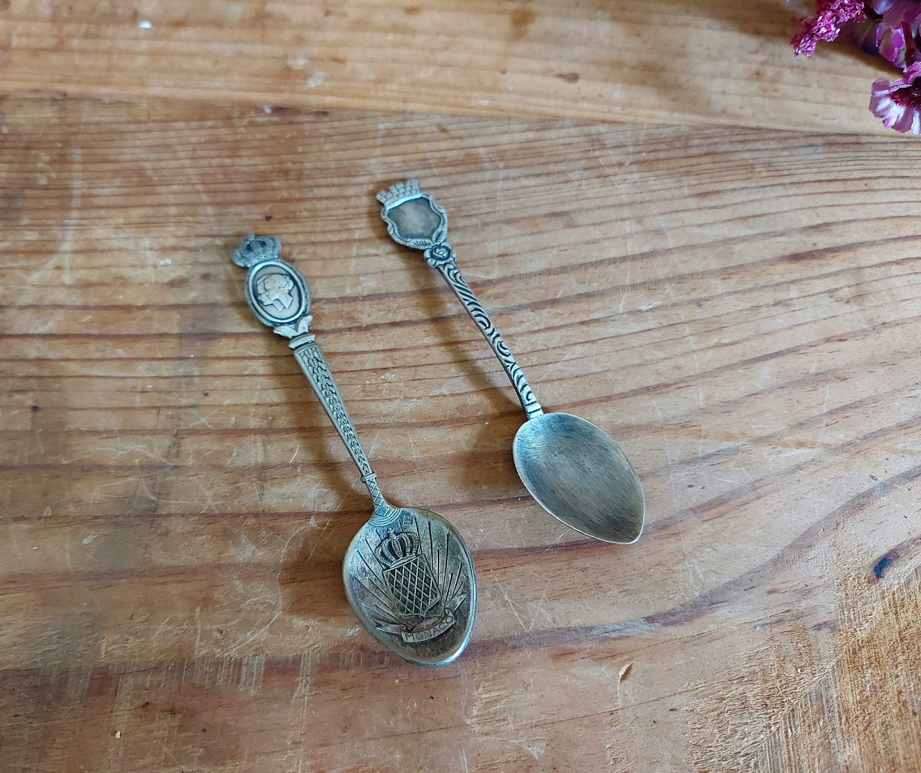 Vintage Silver Plated Collectables Spoons LOT of 2 MONACO Etsy