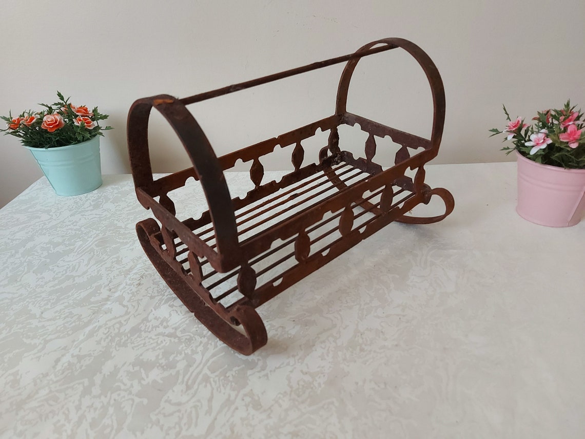 Antique Cradle Wrought iron Baby Cot Vintage Baby Toy Crib Etsy