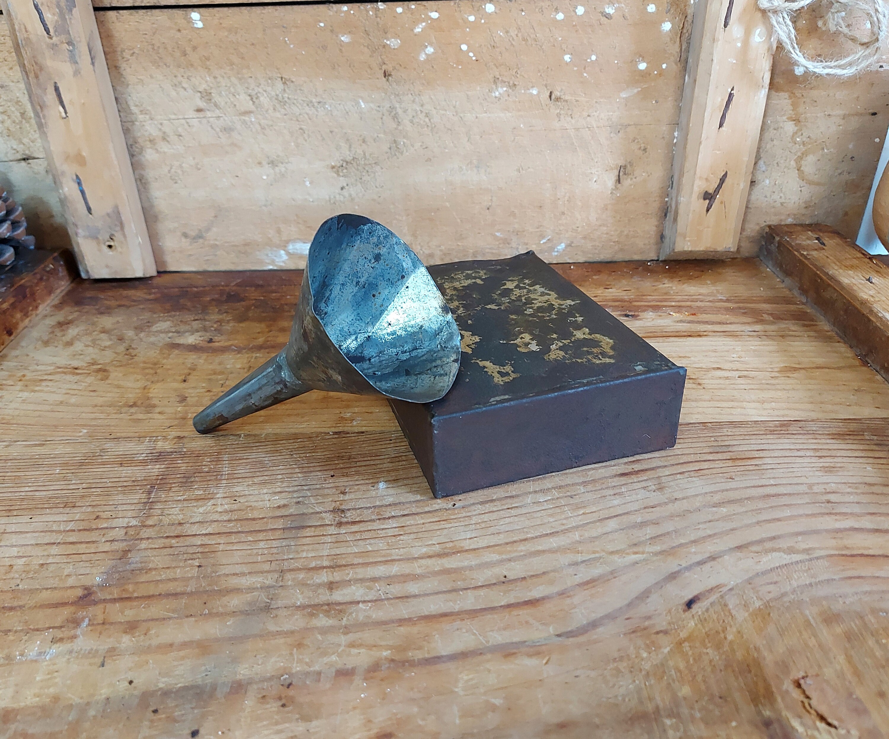 Vintage Oil Can & Tin Funnel Antique Oil Tin Canister Etsy