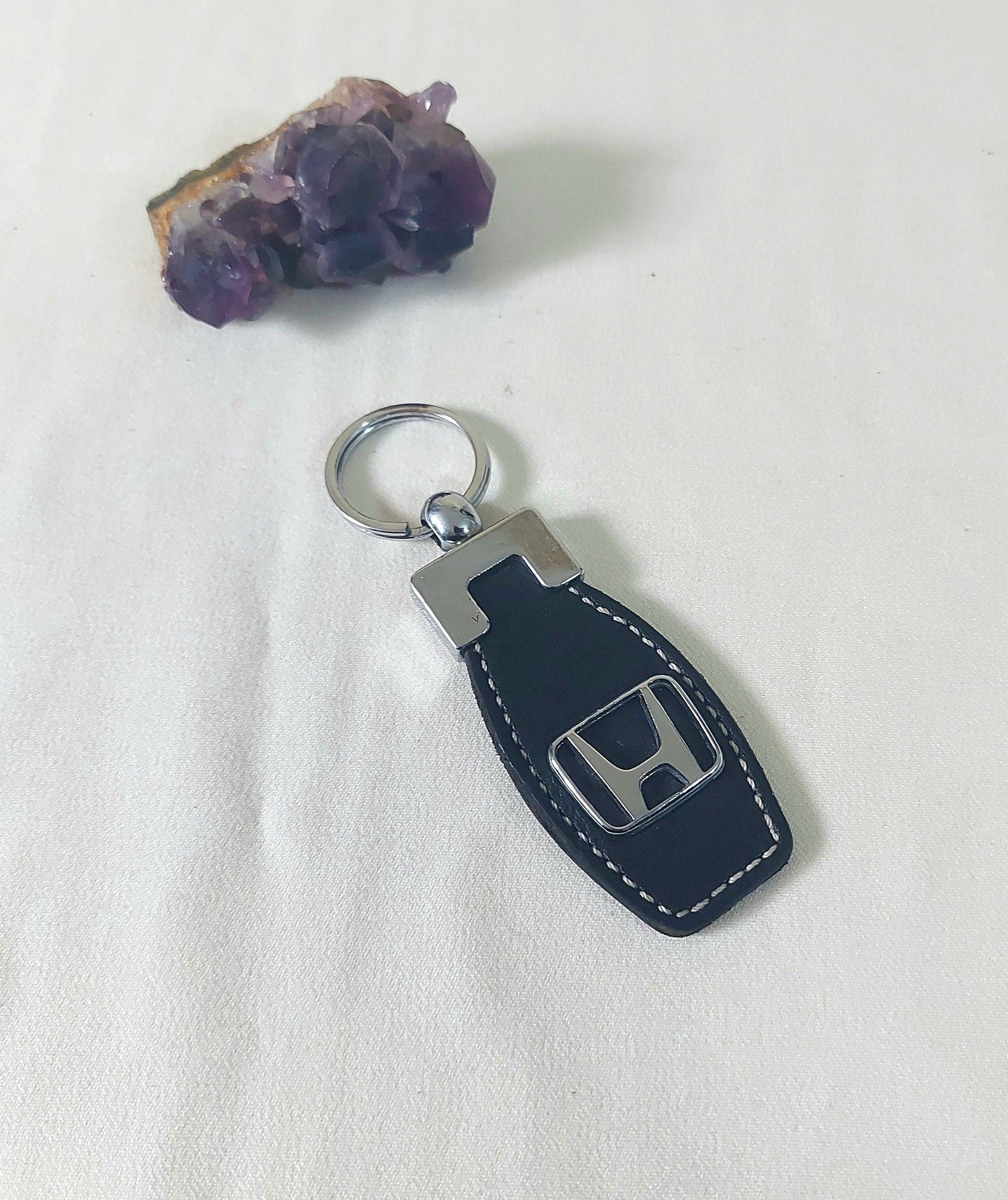 Honda KeyChain Vintage HOnda Leather Key Chain Old Logo Etsy