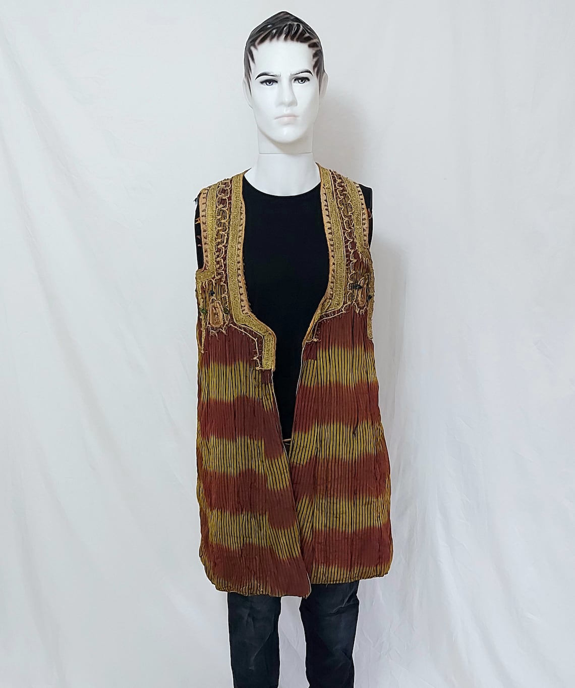 Antique Ottoman Jacket Embroidery Vest Metallic Thread Etsy