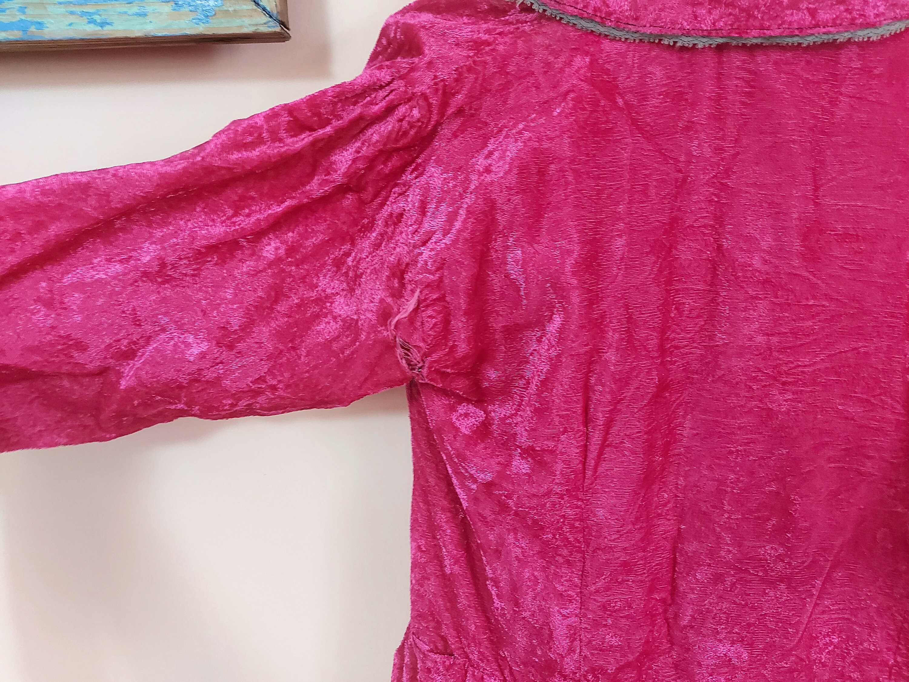 Vintage Embroidery Folk Dress Pink Velvet Lady Cloth - Etsy