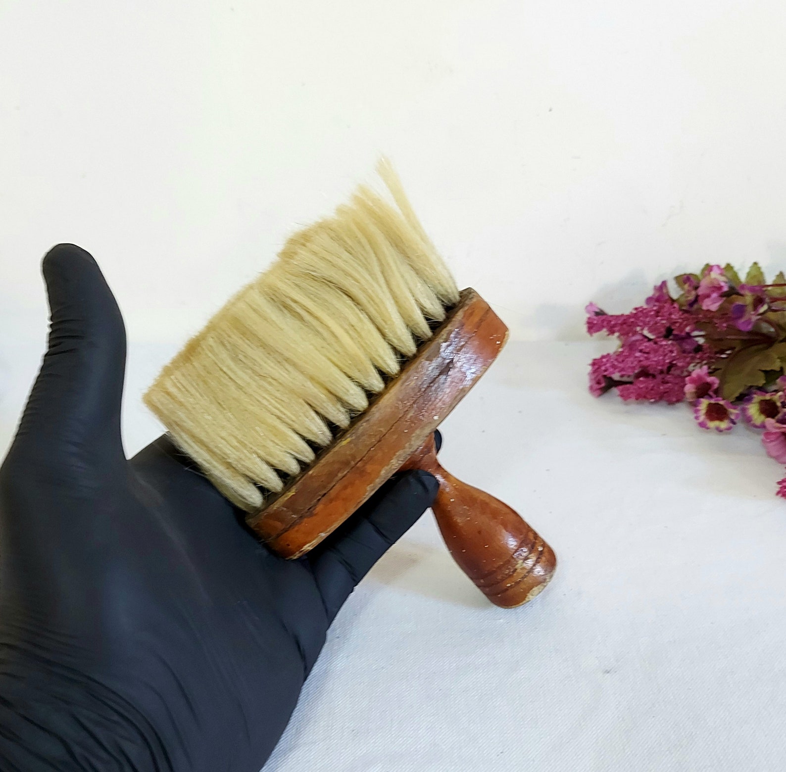 Vintage Barber Brush Wooden Handle BArber Brush barber tool Etsy