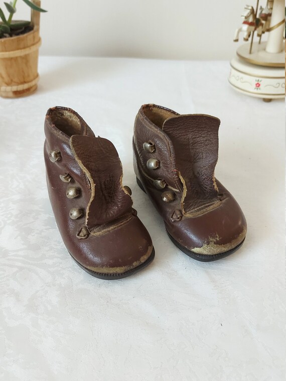 Vintage Baby Shoes - Brown Color Child Shoes - Sho
