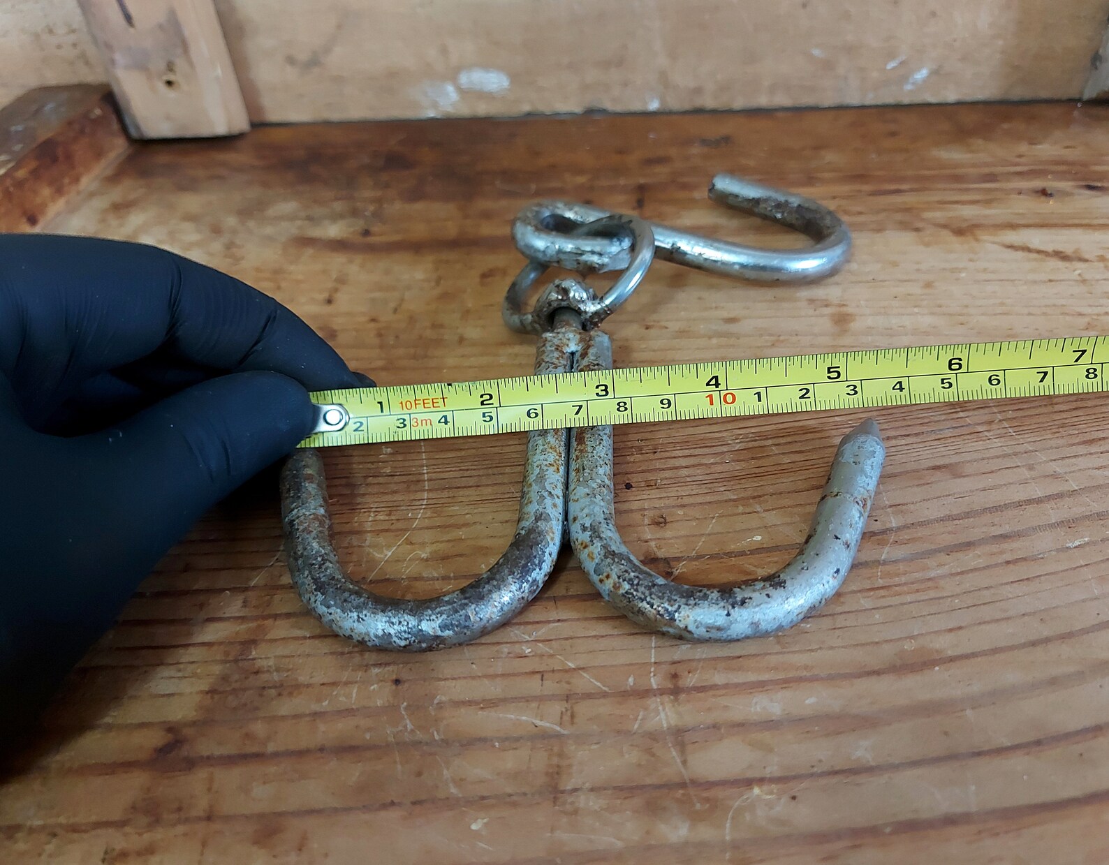 Antique Butcher Hook primitive hand double hooks Etsy