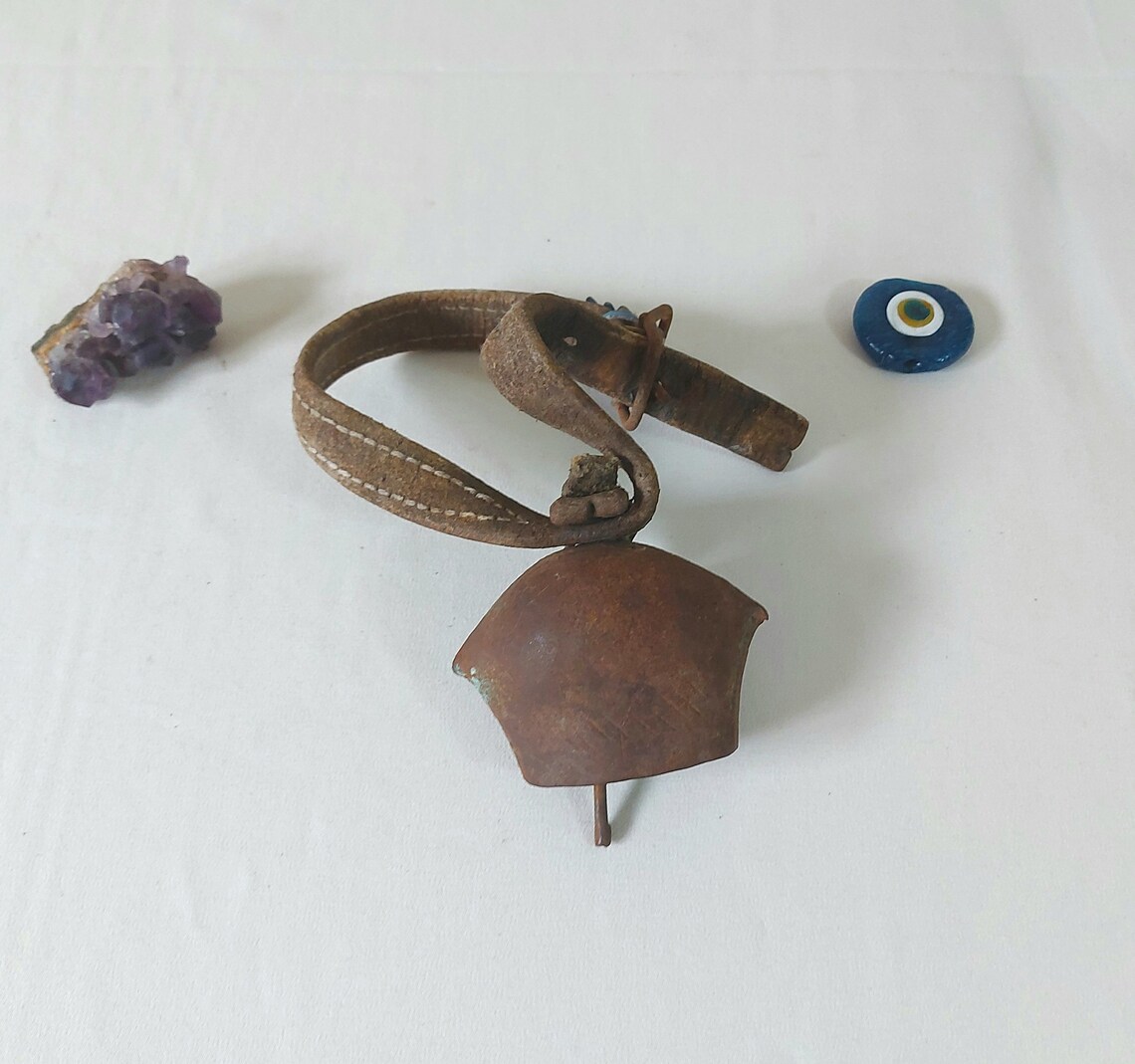 Antique Sheep Bell with Leather Strap Primitive rusty bell Etsy