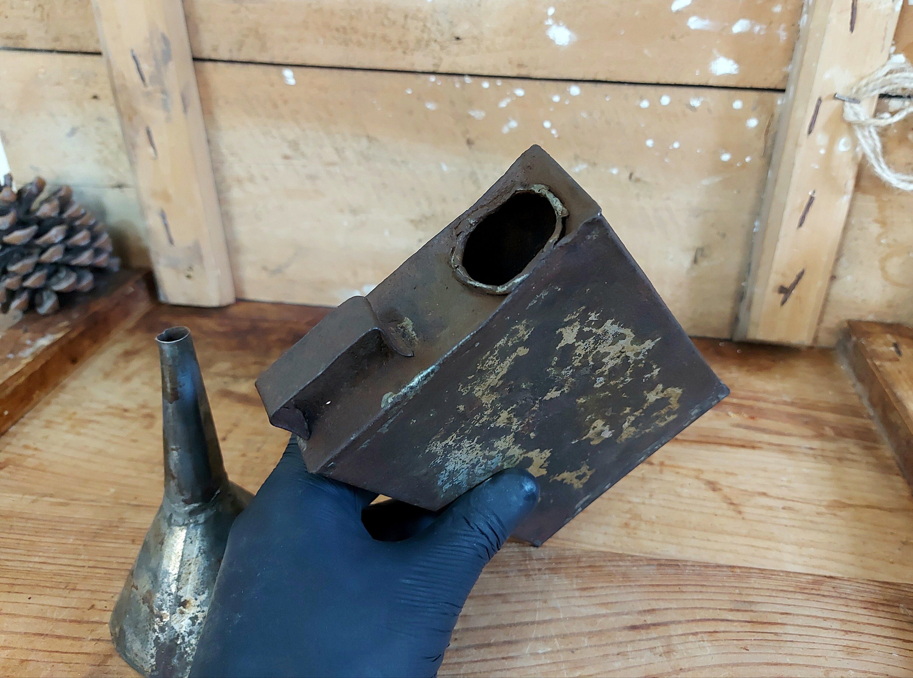 Vintage Oil Can & Tin Funnel Antique Oil Tin Canister Etsy