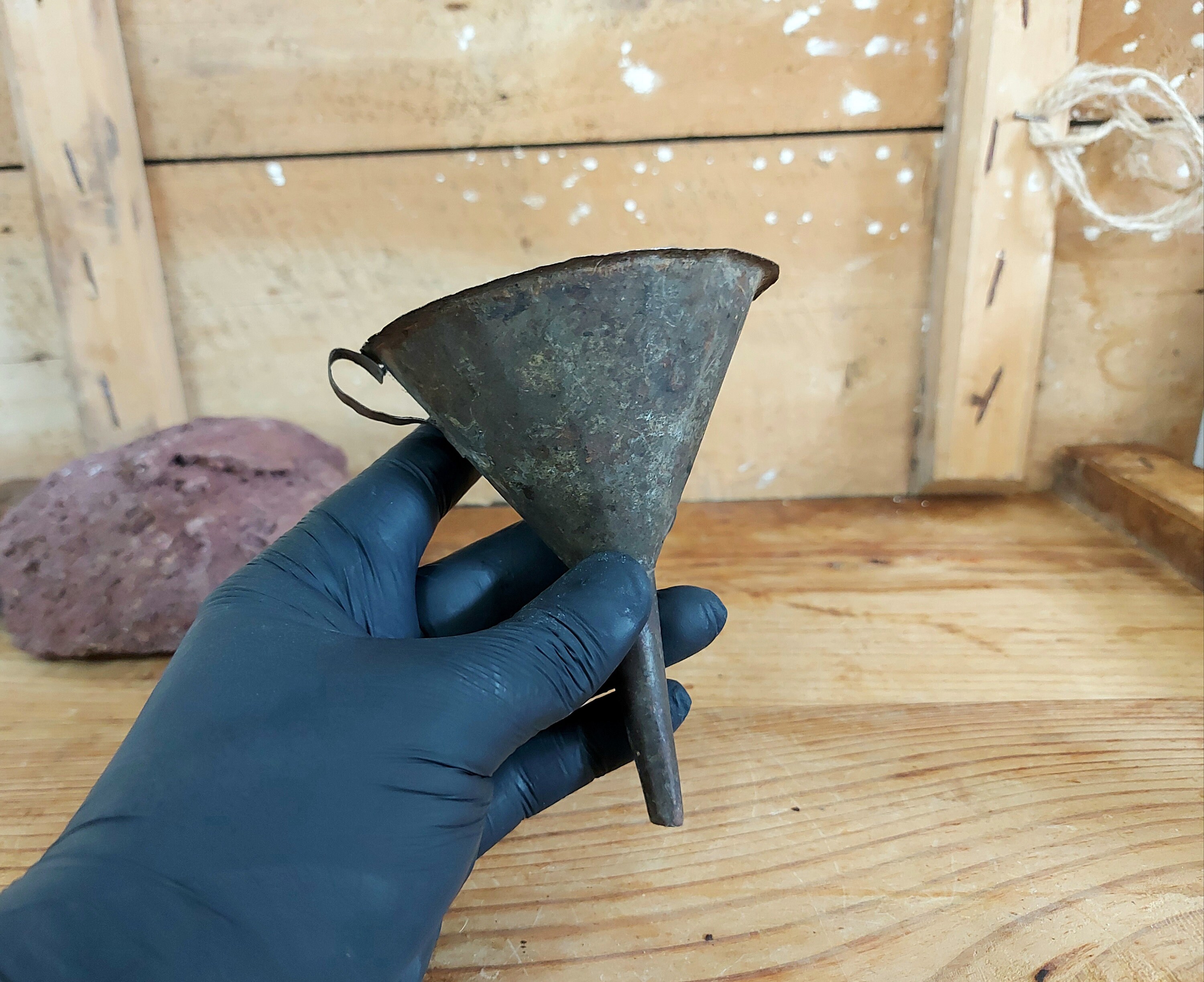 Antique Tin Funnel Primitive Metal Funnel Hand made Rustic Etsy