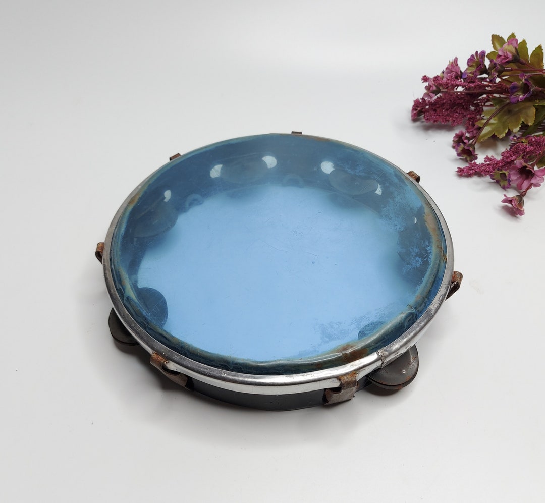 Vintage Tambourine With Metal Bells Handmade Tambourine Etsy