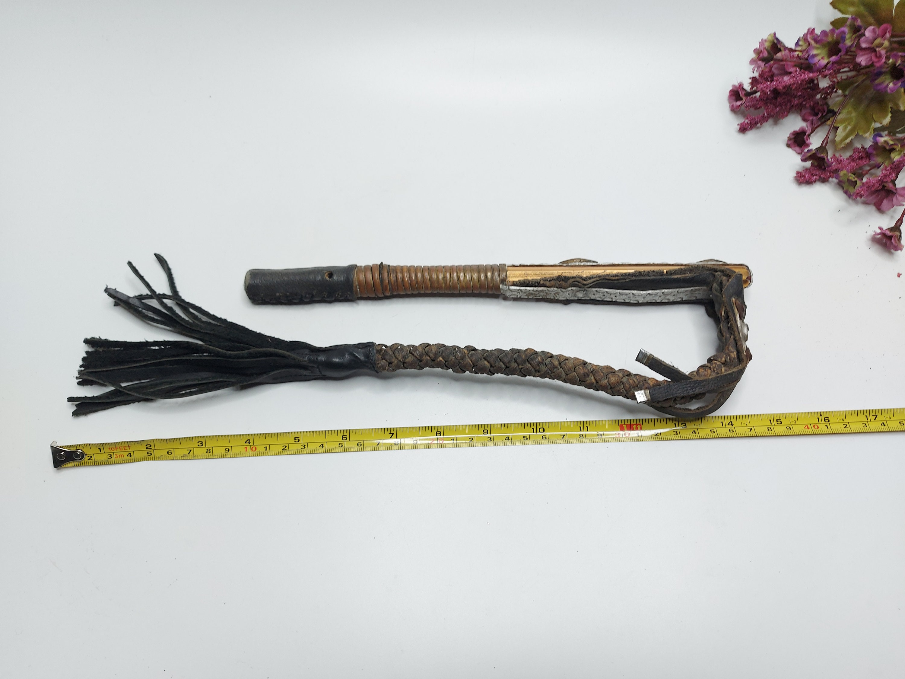 Antique Horse Whip Metal Ornament & Leather Horse Whip Etsy