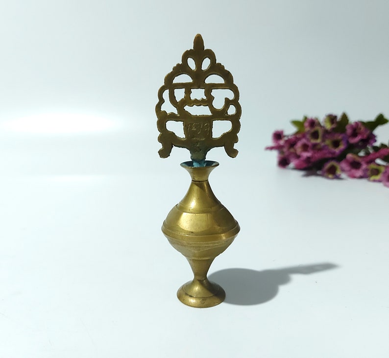 Vintage Brass Kohl Bottle Gold Tone Filigree Stopper Eye Etsy