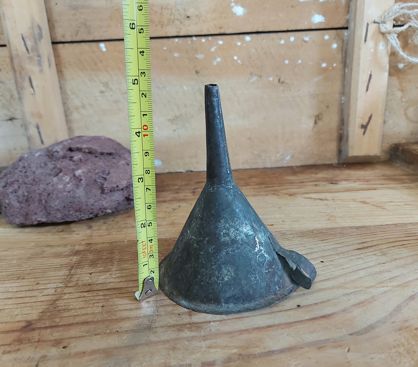 Antique Tin Funnel Primitive Metal Funnel Hand made Rustic Etsy