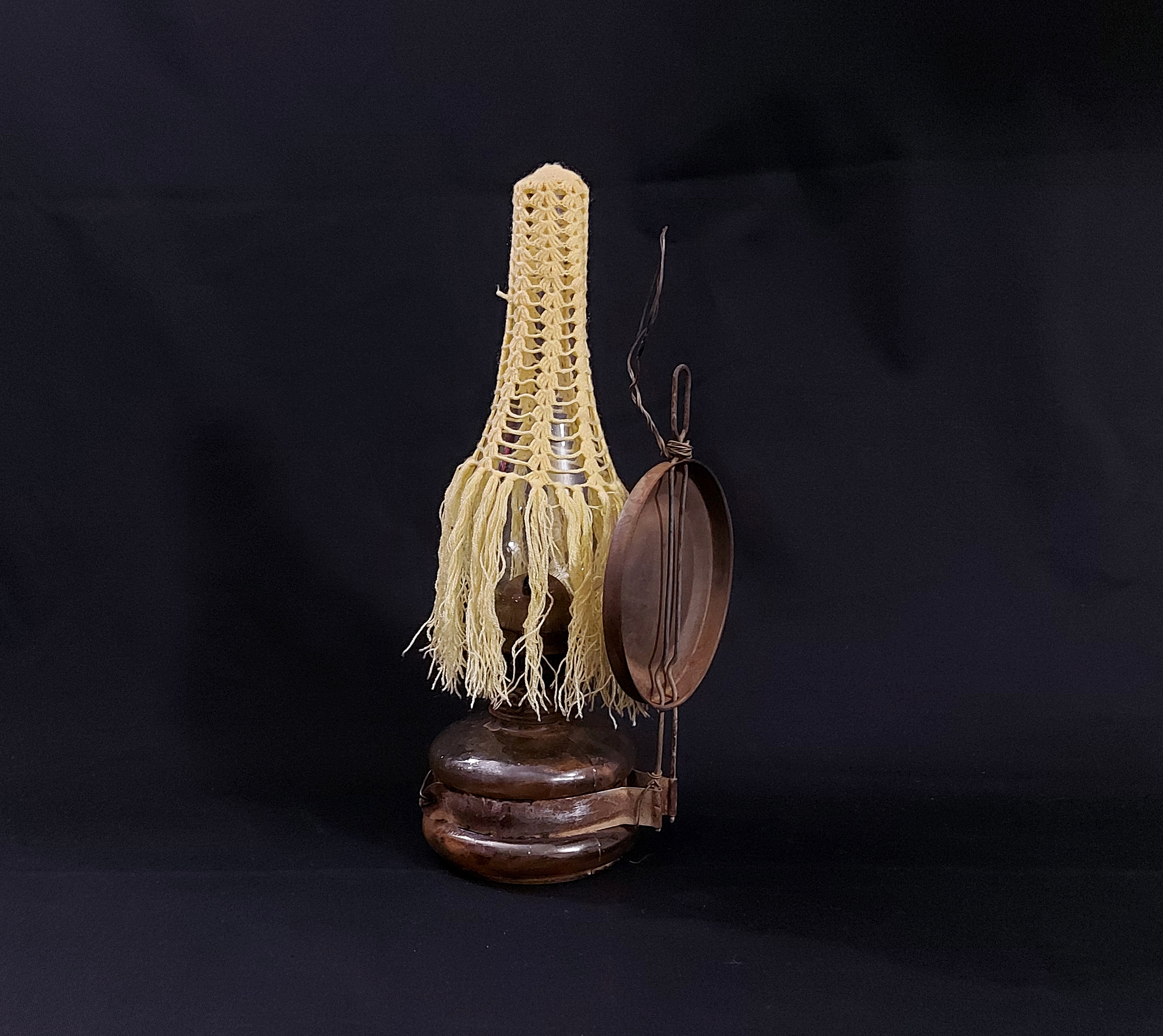 Vintage Lace Hand Knitted Oil Lamp Cover Chimney Glass Cloth Etsy