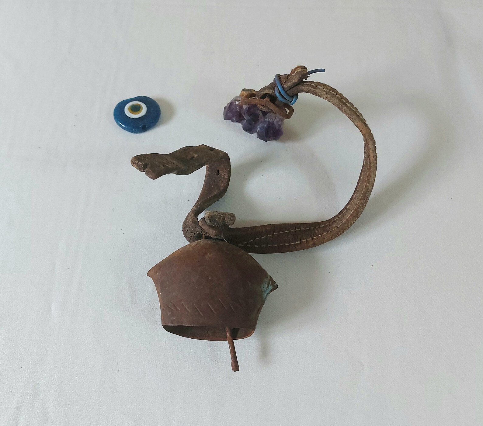 Antique Sheep Bell with Leather Strap Primitive rusty bell Etsy