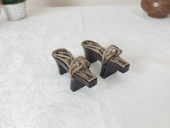 Vintage Handmade Filigree Clogs, Turkish Bath Sand