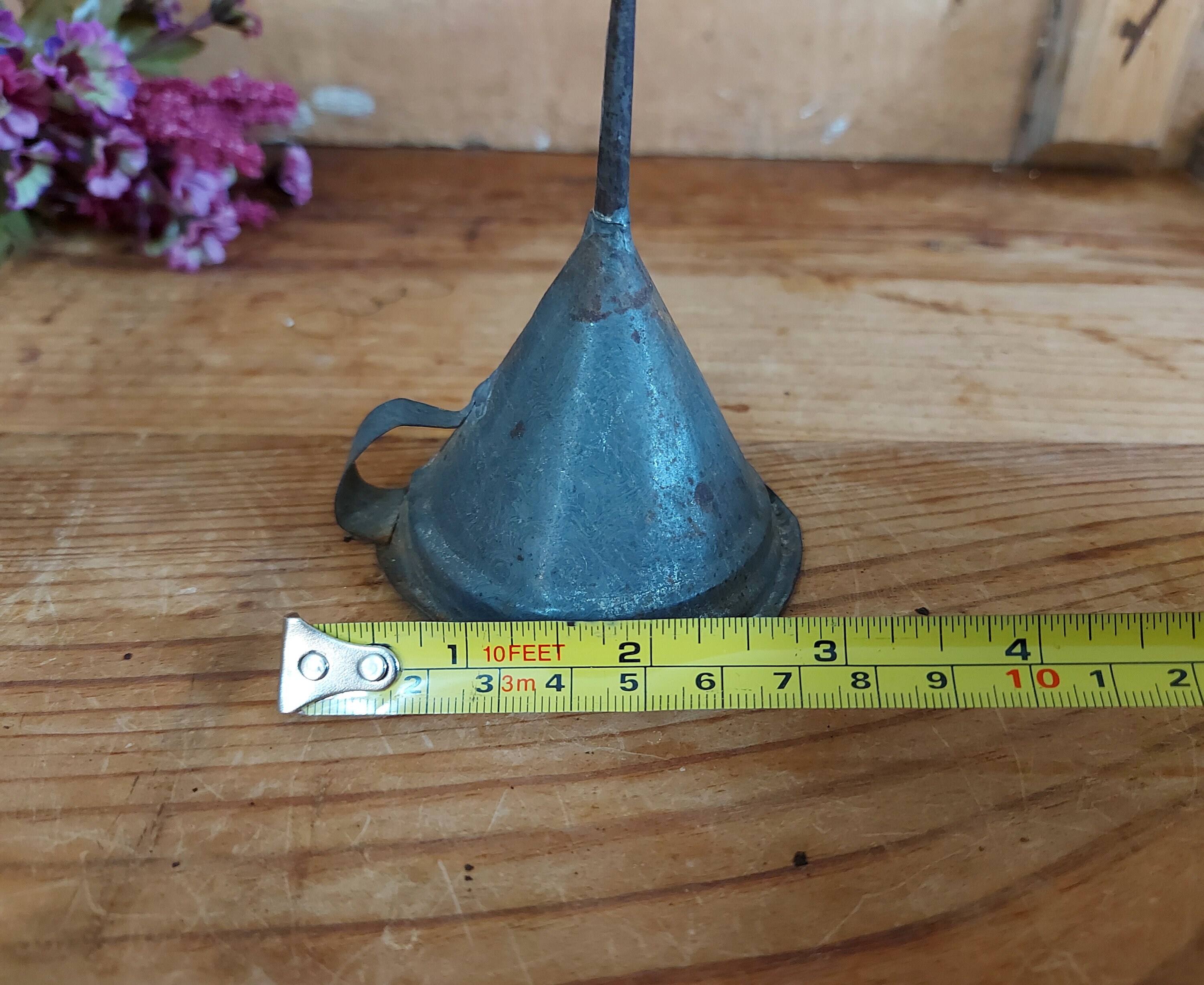 Vintage Tin Funnel Primitive Metal Funnel Antique Rustic Etsy