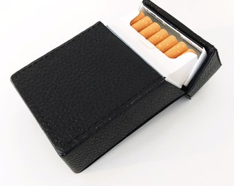 Luxury Black Leather Cigarette Case