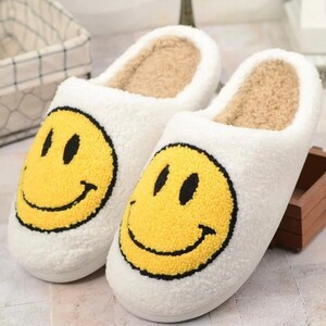 Smiley face slippers etsy Clearance
