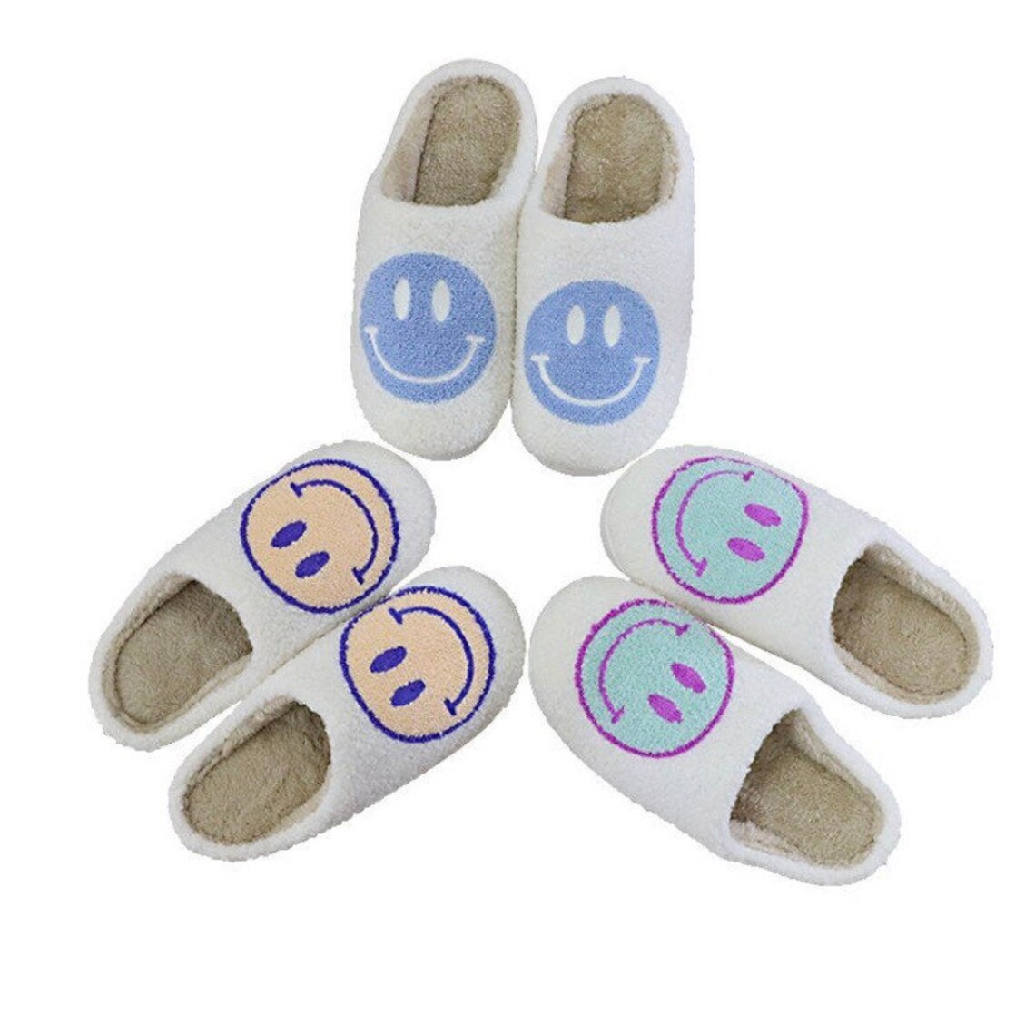 Smiley Face Slippers/ Smile Slippers/ Happy Face Slippers/ Etsy
