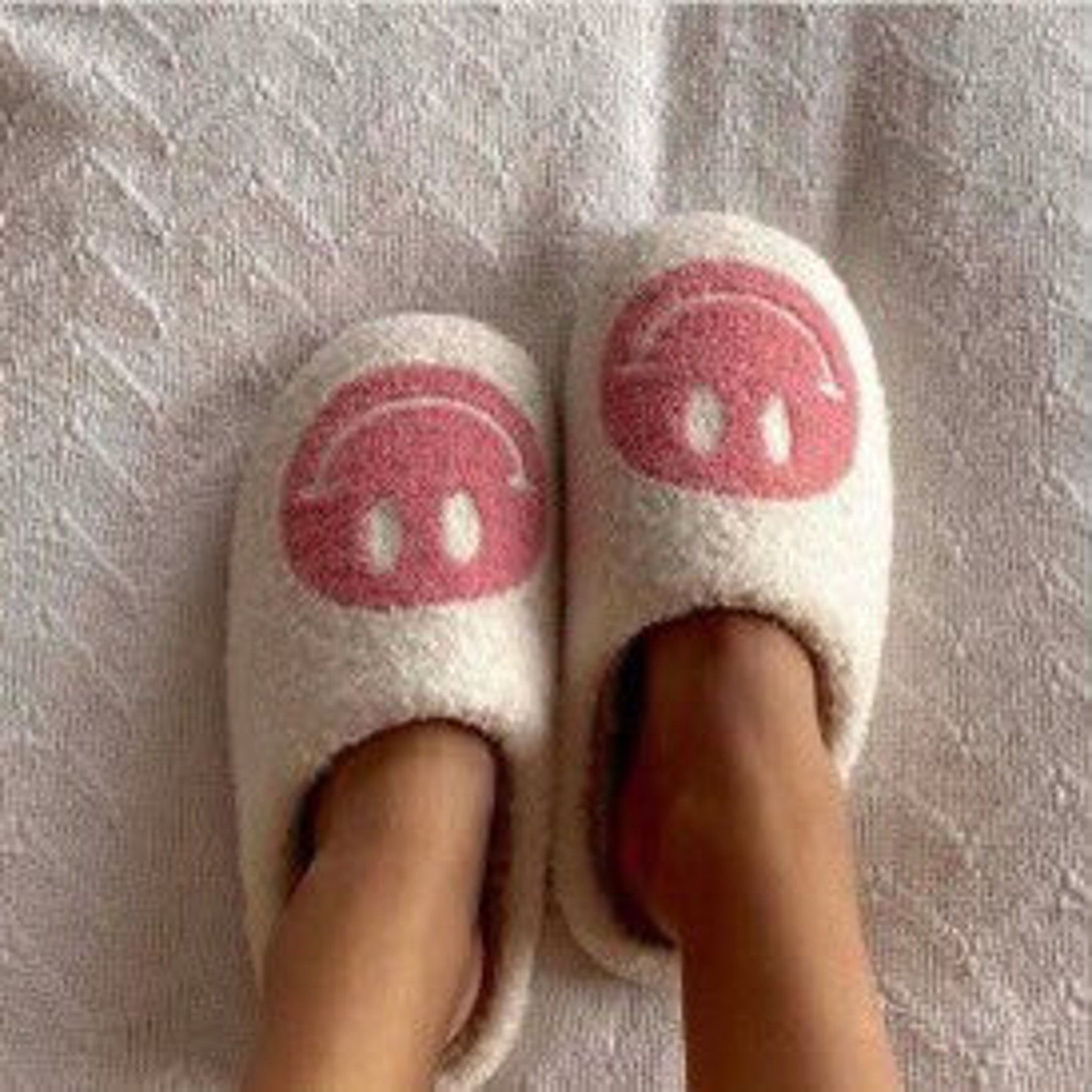 smiley face slippers etsy