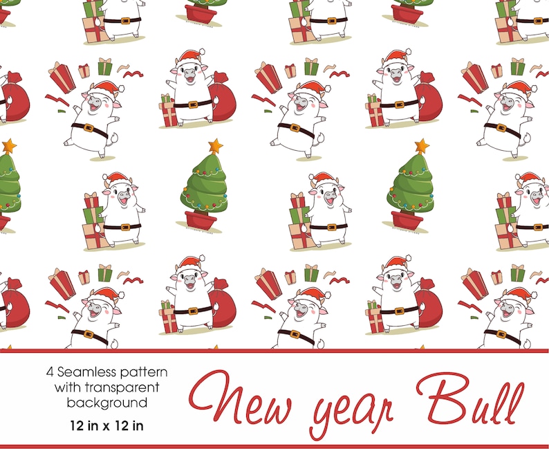 PNG 2021 symbol of the year white metal bull Christmas,wallpaper,electronic,digital paper,seamless pattern,Clipart,Printable,Print,Download