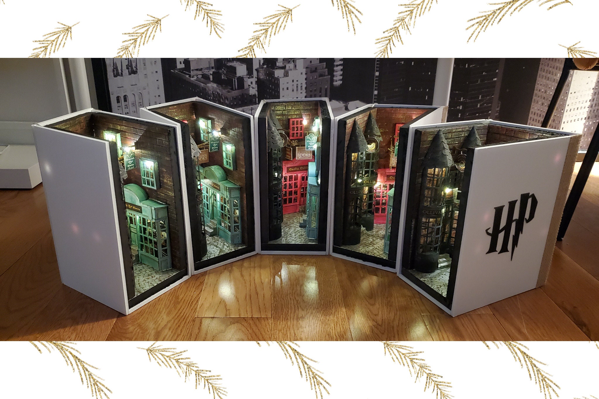 Harry Potter Diagon Alley Book nook Book Shelf Insert Booknook Etsy